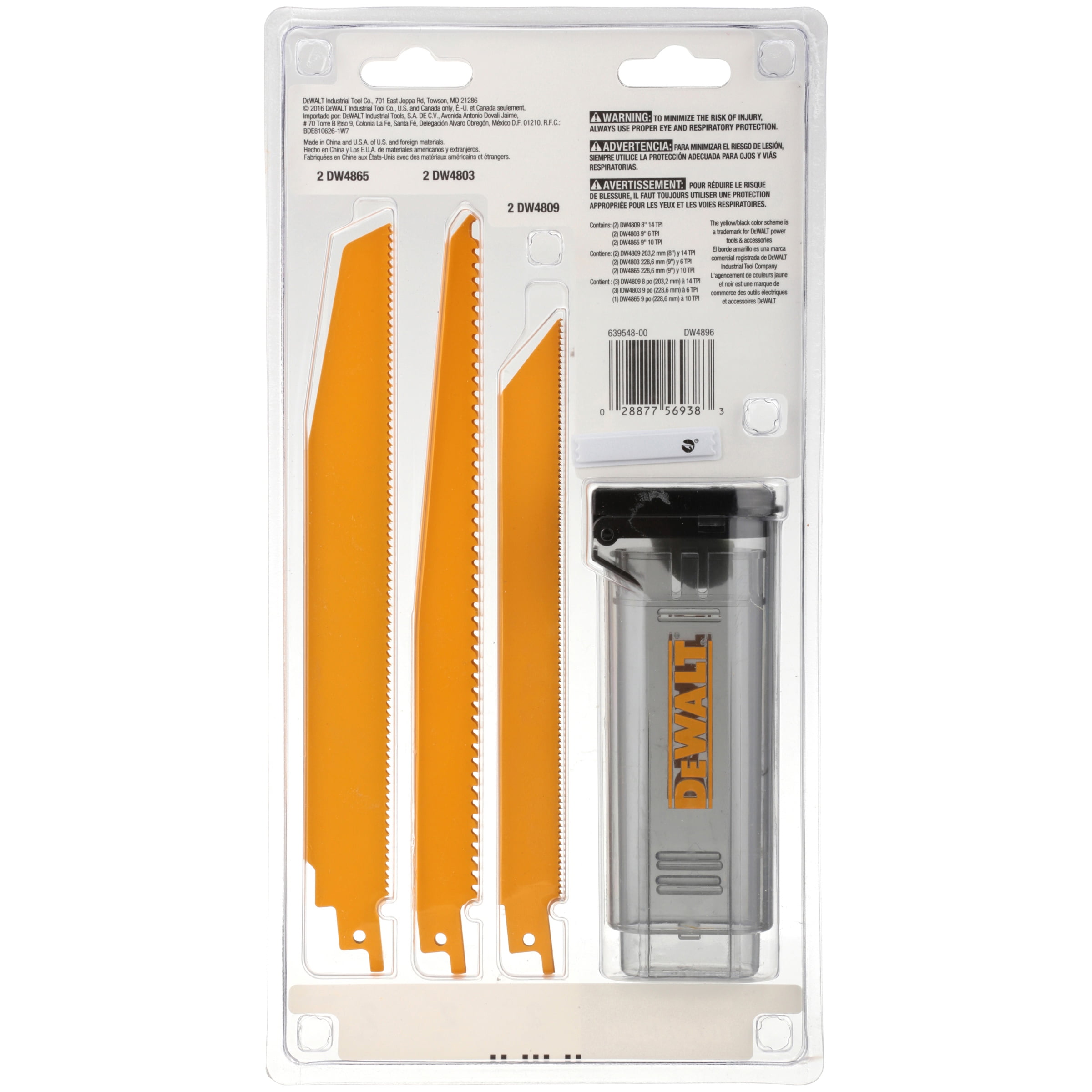 DeWalt Reciprocating Saw Blade Kit 6 pc Pack