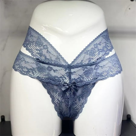 Pavied Cotton Underwear Thongs for Women Women Panties Thong Colors Optiont Lingerie Hollow Flowers Sides Lace Thong Panties Cheeky Underwear Lace Underwear Blue M