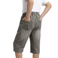 thumbnail image 4 of Kids Unisex Elastic Waist Cropped Denim Pants Boys Girls Casual Loose Fit Capri Jeans for School 5-15Y, 4 of 7