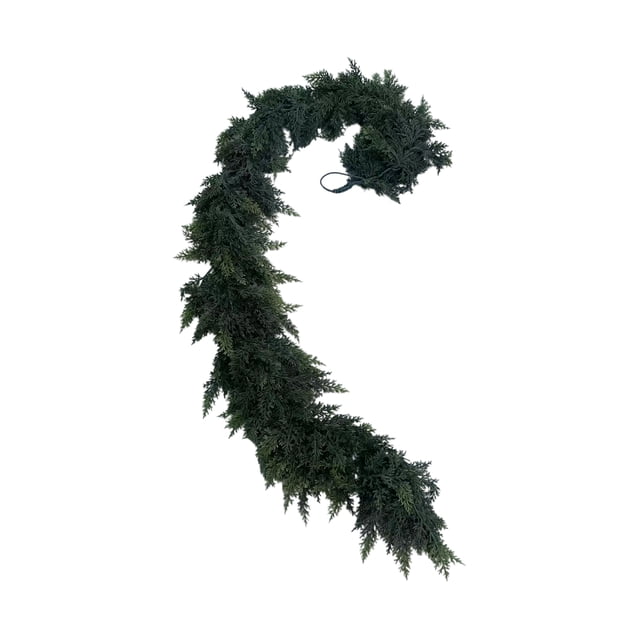 5.9 FT Realistic Handmade Christmas Cedar Garland, Artificial Cypress Pine Needles Greenery Garland Ornaments for Mantel Table Stairs Fireplace Winter Holiday Christmas Decor Indoor Outdoor