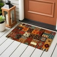 thumbnail image 4 of Boho Vintage Entryway Rug 2'x3'&nbsp; Non Slip Front Door Mats, Brown Ethnic Middle Century Geometric Entrance Rugs Indoor Outdoor Carpet, Washable Floor Mats Small Area Rug for Bedroom Kitchen, 4 of 8
