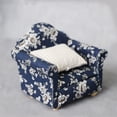 thumbnail image 2 of Vogacara Sofá Mini muebles casa de muñecas juguete miniaturas almohada estatua simulación artesanía adornos modelo accesorios de Muñecas y casas de muñecas flor blanca azul Vogacara FN011943-02, 2 of 6