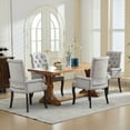 thumbnail image 6 of S-HOME Elegant Tufted Accent Dining Chair in Soft Chenille Fabric with Curved Solid Wood Legs, for Dining Room or Kitchen, Beige, 6 of 17