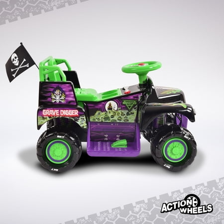 6V GRAVE DIGGER RIDE ON CAR MONSTER TRUCK MONSTER JAM GRAPHICS FOR BOYS & GIRLS 18-36 MONTHS