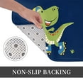 thumbnail image 6 of Rateoe Dino Playing Roller Skate Pattern Flannel Door Mat Indoor Outdoor Entrance, Waterproof All-Weather Doormat,Fade Resistant, Low Profile Entryway Mat 16x24in, 6 of 7