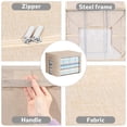 thumbnail image 3 of ZDM 2 Pack Clear Window Storage Bins Foldable Fabric Storage Bins Boxes for Clothes Stackable Box Organizer Set with Carrying Handles (Beige, 22L,15.7x 11.8x 7.8 Inch), 3 of 31