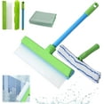 thumbnail image 1 of Aquaswipe Window Squeegee, Aquaswipe 3-in-1 Recyclable Silicone Window Squeegee Kit, Rotatable Rubber Squeegee with Microfiber Scrubber, Shower Glass Mirror Window Door Cleaner, 1 of 7