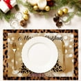 thumbnail image 4 of Xmas Trees Christmas Placemats for Dining Table, Leopard Cotton Linen Table Mats Set of 4, 12x18 Inch Seasonal Winter Christmas Holiday Kitchen Party Decor Home Decoration -12, 4 of 5