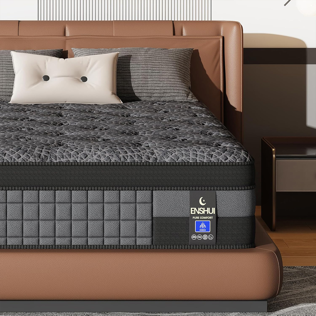 ENSHUI 12-inch Gel Memory Foam Twin Mattress - Cooling Sleep & Pressure Relief, Medium-Firm with Motion Isolation for Blissful Rest