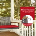 thumbnail image 3 of Gymax Rattan Patio Porch Swing 2-Person Cushioned Chair with 1 Cushion and 2 Hanging Ropes, Red, 3 of 10