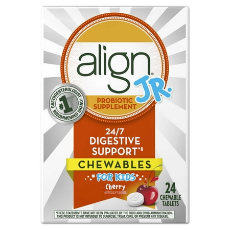 Align Jr Chewable Probiotic Supplement for Kids, Cherry, 24 Count - Walmart.com