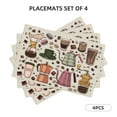 thumbnail image 3 of Placemats Set of 4, Vintage Coffee Place mats for Dining Table Indoor/Outdoor, Cute Heat Resistant Washable Table Mats(18" x 12"), 3 of 8