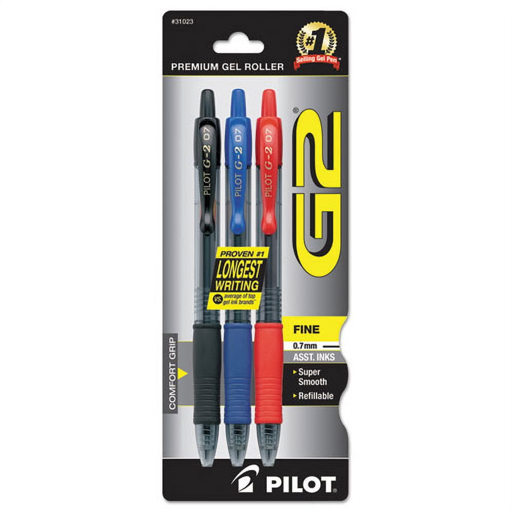 G2 Premium Gel Pen, Retractable, Fine 0.7 Mm, Assorted Ink Colors, Smoke Barrel, 3/pack | Bundle of 5 Packs
