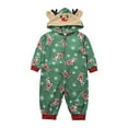 thumbnail image 2 of GRNSHTS Family Matching Pajamas Set Christmas Reindeer Hooded Onesies Zipper Romper Holiday Sleepwear, 2 of 8
