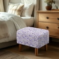 thumbnail image 3 of Xoenoiee Daisy Flower Print Ottoman Cover Rectangle Folding Storage Ottoman Slipcovers Jacquard Stretch Cube Footrest Foot Stool Covers Protector with Elastic Band, Small, 3 of 7