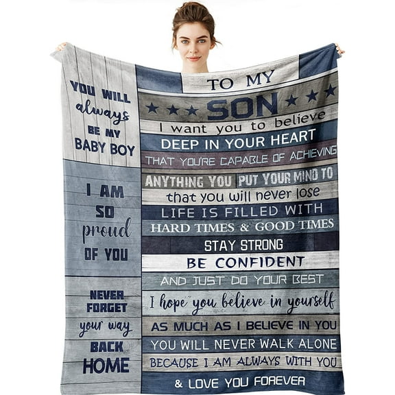 Son Gifts Blanket - Son Blanket from Mom Dad - Gifts for Son Blanket - Birthday Gifts for Son Throw Blankets 60"X 50" - Gifts for Grown Son - Son Gifts from Mother Father - Graduation Gift Ideas