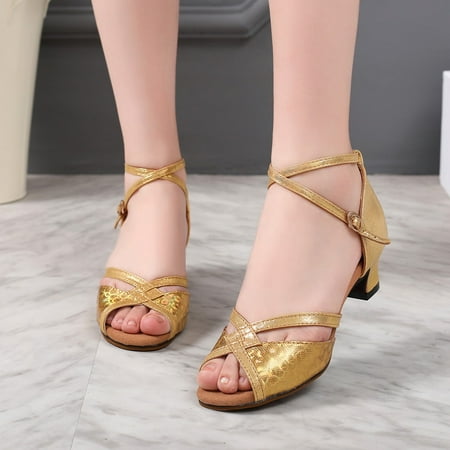 

Sehao Fashion Women s Dancing Shoes Breathable High Heels Outdoor Leisure Sandals Women s high heels Gold 38