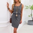 thumbnail image 5 of ICHUANYI Cotton Nightgowns for Women Sleeveless Night Shirts Tank Sleepwer Solid Color Scoopneck Short Sleepshirt, 5 of 9