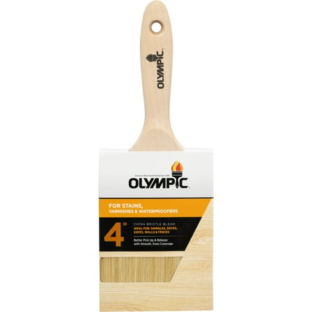 Olympic China Bristle Blend Deck Brush for All Stain Types, 4 inch