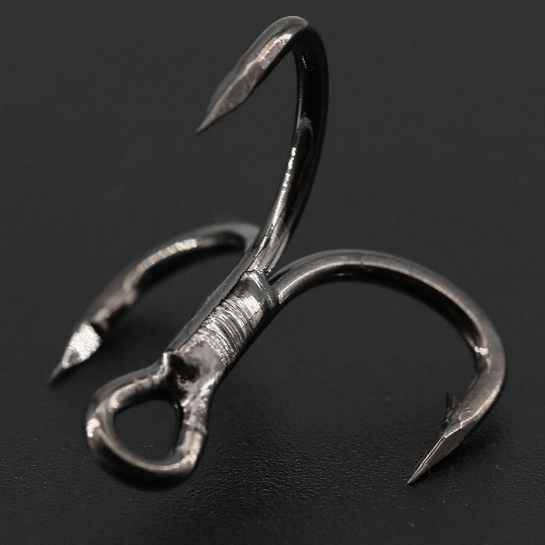50PCS 6x Strong Fishing Hooks Treble Hooks for Hook Upgrade Cutting Blade Short Shank