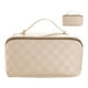 thumbnail image 4 of Diseño de la partición de la bolsa de maquillaje de almohada de gran capacidad, suave y práctico, bolsa de maquillaje de viaje de vacaciones al aire libre portátil impermeable y blanca, 4 of 10