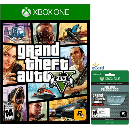 Grand Theft Auto V Game with Megalodon Shark Cash Card (Xbox One)