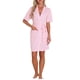 thumbnail image 2 of Bata de baño para mujer INSPIRE CHIC, de waffle, de mangas cortas, con cintas de envoltura, ropa de casa suave con bolsillo, color rosa, 2 of 6