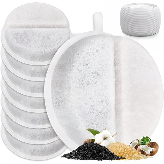 ACDANC Cat Fountain Filter Replacement, 8 Pack Cat Water Fountain Filters, Pet Water Fountain Filter Compatible with 84Oz/2.5L Automatic Pet Fountain