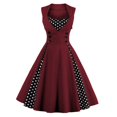 thumbnail image 1 of Vestido de mujer, vestido de lunares sin mangas de estilo vintage para mujer, vestido de durabilidad probada en el tiempo, 1 of 9