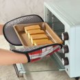 thumbnail image 7 of Multi-Functional Oven Silicone Pot Pad 7.5×9.4in Anti-Slip Heat-Insulating Pad Baking Gloves Heat-Resistant Cotton Layer 2pcs Indianred Checked Hand-Drawn Sketch_3, 7 of 7