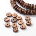 thumbnail image 2 of Natural Coconut Shell Rondelle Bead Strands Coconut Brown 8x2.5-5mm Hole: 1mm 107pcs/strand 16.1 inch, 2 of 2
