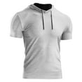 thumbnail image 3 of Men's Summer Hooded Sportswear Running Fast Dry Breathable Short Sleeves, 3 of 7