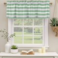 thumbnail image 3 of 2 Panels Green Grey Stripe Valance for Windows, Farmhouse Modern Art Striped Light Filtering Kitchen Curtains, Rod Pocket Window Treatment Curtain Valances for Living Room Bedroom, 42"x18", 3 of 9