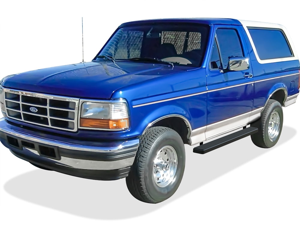 APS Running Boards 5in Matte Black Compatible with Ford F-Series Bronco 1980-1996 Regular Cab (Will Not Fit Factory Reinforced Heavy Duty Frames) Stainless Steel (Nerf Bars Side Steps)