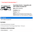 thumbnail image 2 of Front Brake Pad Set - Compatible with 2007 Cadillac Escalade ESV, 2 of 2