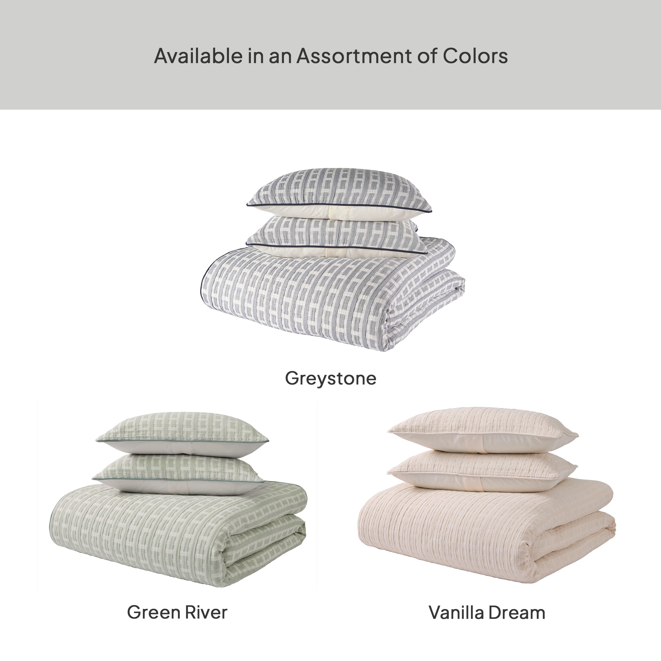 Better Homes & Gardens Full/Queen Comforter Set, All-Season, 3-Piece, Grey Basket Weave