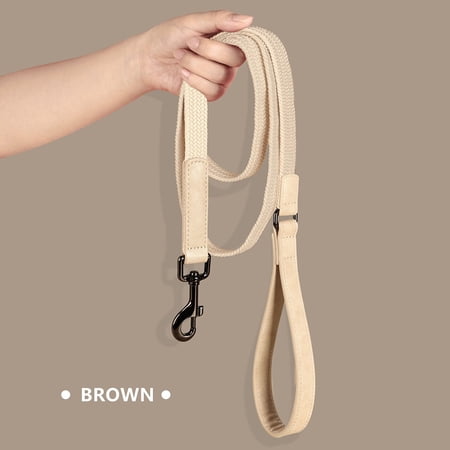 Pet Artist Braided Nylon Dog Leash Strong Pet Walking Leashes with Soft Padded PU Leather Handle 5FT Long