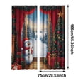 thumbnail image 3 of 2 Pack Christmas Red Snowflake Curtains, Washable Semi Sheer Festive Window Drapes For Living Room Xmas Party Home Decoration, 3 of 6