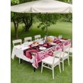 thumbnail image 3 of Outdoor Tablecloth with Umbrella Hole and Zipper, Valentine's Day Rectangle Table Cloth 54x80 Inch Waterproof Tablecloth, Pink Love Roses Truck Romantic White Picnic Table Cover for Patio Camping, 3 of 7