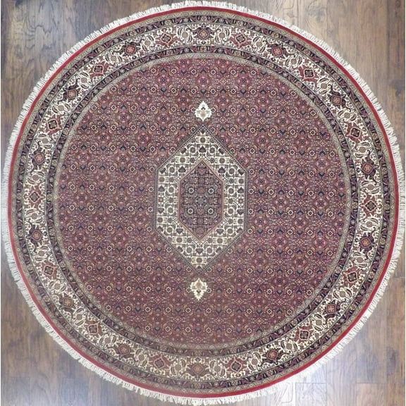 Wahi Rugs Hand Knotted Fine Persian Mir Bidjar 8'0"x8'0" -w11041