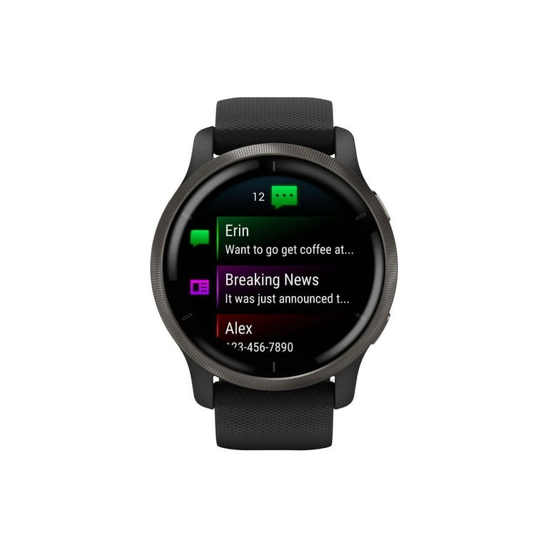 Garmin Venu® 2 GPS Smartwatch - Slate Bezel, Black & Blue Case