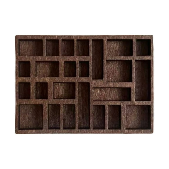 Portable Wooden Storage Box Miniature Handmade Jewelry Holder Pocket Sized Crystal Display Shelf for Collectors