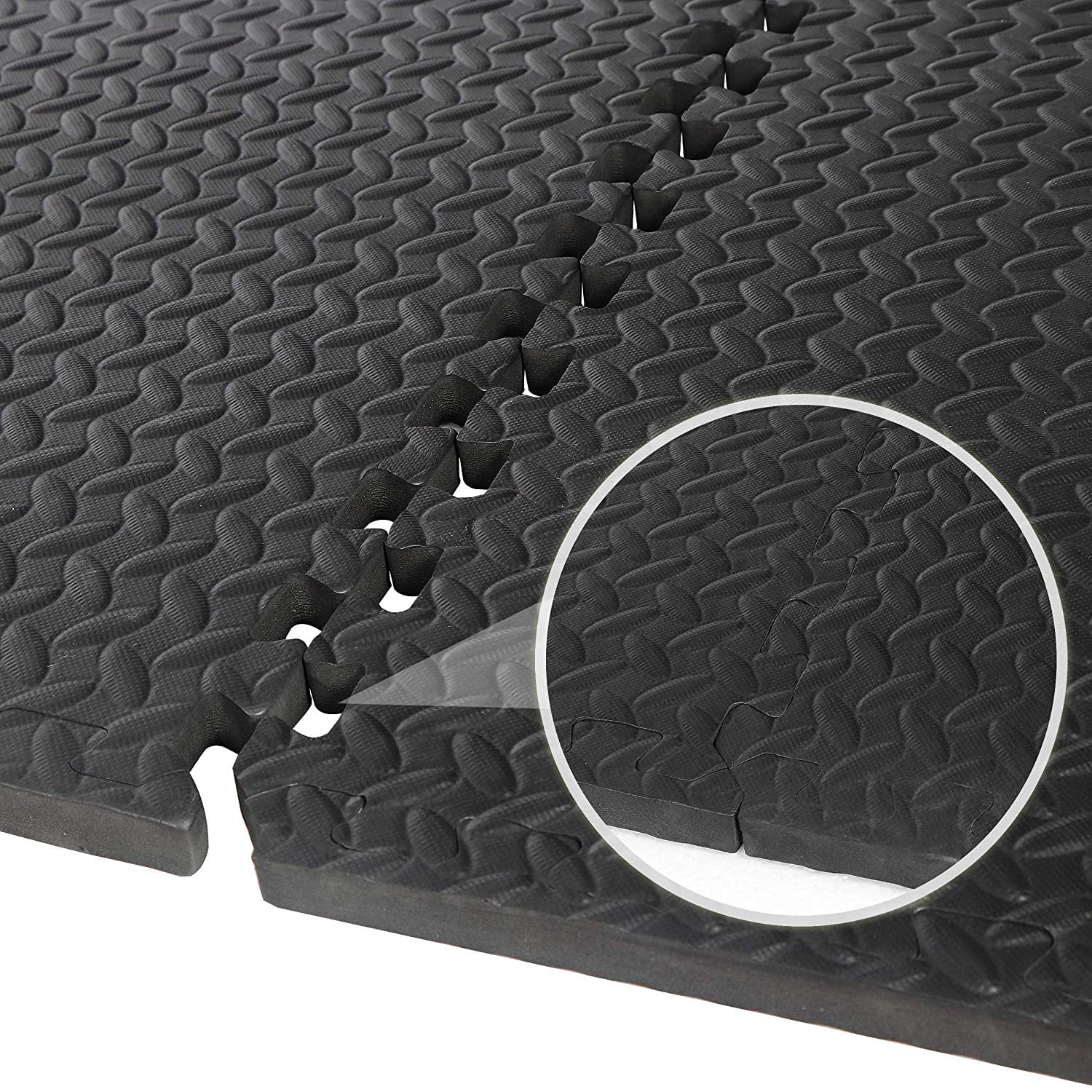 ZENY 24 Tiles Puzzle Exercise Floor Mat EVA Foam Interlocking Tiles 3/4" Thick 96 SQ.FT 48 Borders, Black