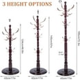 thumbnail image 3 of Free Standing Coat Rack with 14 Hooks, Vintage Wooden Coat Tree, Adjustable Height 73 Inches, Retro Coat Stand for Entryway, Living Room, Office & Bedroom (Mahogany) (Metal, 1 PCS), 3 of 6