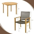 thumbnail image 3 of Gymax 5 PCS Patio Dining Set Round Acacia Wood Table 4 Wicker Armchairs Outdoor Garden, 3 of 10