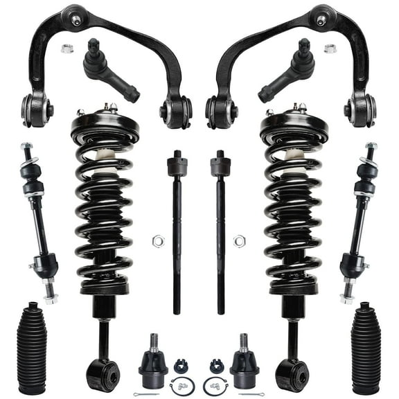 Detroit Axle - Front 14pc Suspension Kit for 4WD 2005-2008 Ford F-150, 06-08 Mark LT 2 Upper Control Arms w/Ball Joints 2 Lower Ball Joints 2 Struts Replacement 2 Sway Bars 4 Tie Rod 2 Boot