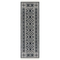 SAFAVIEH Kilim Zavanna Tribal Wool Runner Rug, Black/Ivory, 2'3" x 7'