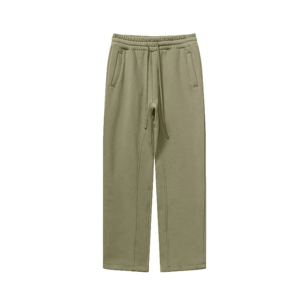 Pantalones largos para hombre, color liso, casuales, de pierna recta, pantalones largos para hombre