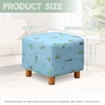 thumbnail image 3 of SCRAWLGOD Easter Egg Spot Engineering Vehicle Pattern Blue Ottoman Slipcover, Breathable Footrest Sofa Protection Washable Covers for Footstool with Stretch Bottom for Pets, 3 of 7