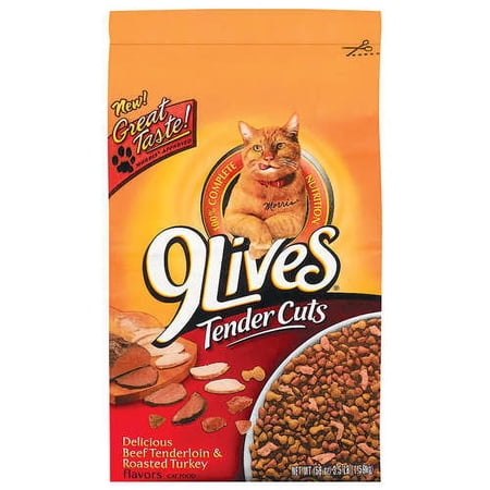 9 Lives: Tender Cuts Beef Tenderloin & Roasted Turkey Cat Food, 3.5 Lb